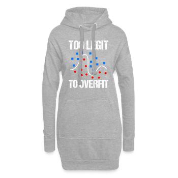 too legit to overfit Datenwissenschaft Geschenk - Hoodie-Kleid - Grau meliert - Vorne