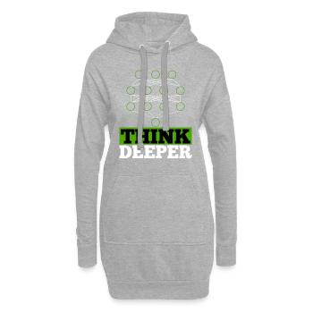 Künstliche Intelligenz think deeper Geschenk - Hoodie-Kleid - Grau meliert - Vorne