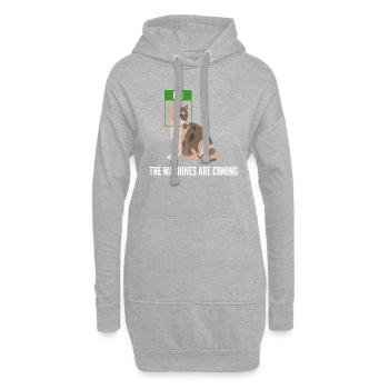 Künstliche Intelligenz Katze Hund Zukunft Geschenk - Hoodie-Kleid - Grau meliert - Vorne