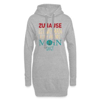 Le nord est à la maison où tu dis Moin le soir - Sweat-shirt à capuche long Femme - gris chiné - Devant