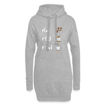 Maths enseignants dérivation de café amants - Sweat-shirt à capuche long Femme - gris chiné - Devant