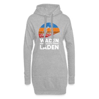 Waden statt Laden Radfahrer Mountainbiker Fahrrad - Hoodie-Kleid - Grau meliert - Vorne