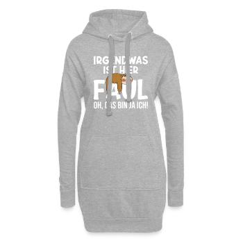 Irgendwas ist hier faul Faultier Faulenzer - Hoodie-Kleid - Grau meliert - Vorne