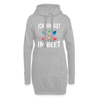Ich bin gut im Beet lustige Gärtner Gartenarbeit - Hoodie-Kleid - Grau meliert - Vorne