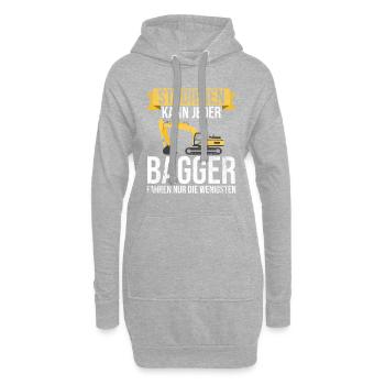 Studieren kann jeder Bagger fahren nur die Besten - Hoodie-Kleid - Grau meliert - Vorne
