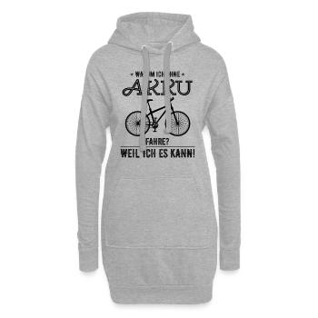 Warum ich mit Akku fahre weil ich es kann e-Bike - Hoodie-Kleid - Grau meliert - Vorne
