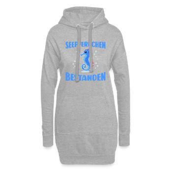 Seepferdchen bestanden Schwimm Abzeichen Kinder - Hoodie-Kleid - Grau meliert - Vorne