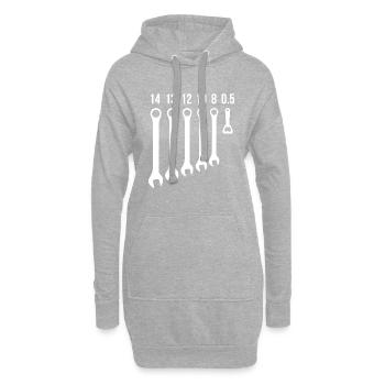 Clé mécanique Tournevis Ouvre-bière - Sweat-shirt à capuche long Femme - gris chiné - Devant