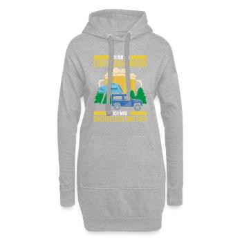 Ich Bin Ein Einfacher Mann Mag Dachzelten Und Bier - Hoodie-Kleid - Grau meliert - Vorne