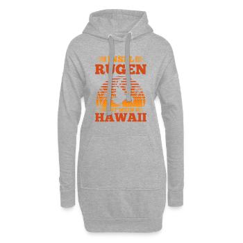 Insel Rügen Ist Mein Hawaii Urlaub Auf Rügen - Hoodie-Kleid - Grau meliert - Vorne