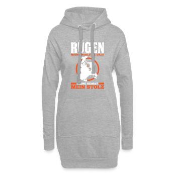 Rügen Meine Wohlfühl Oase Meine Heimat Stolz - Hoodie-Kleid - Grau meliert - Vorne