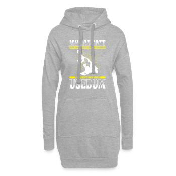 Ich Bat Gott Mich An Einen Besseren Ort Zu Bringen - Hoodie-Kleid - Grau meliert - Vorne