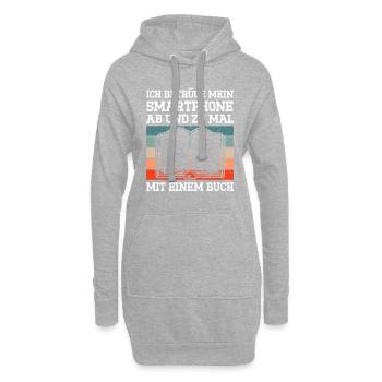 Ich Betrüge Mein Smartphone Ab Und Zu Mal - Hoodie-Kleid - Grau meliert - Vorne