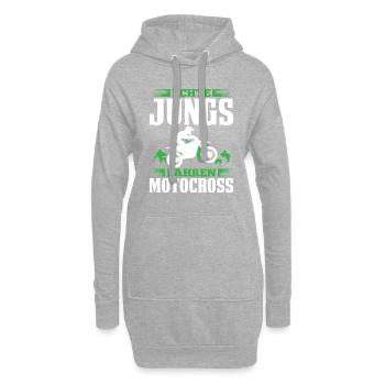 Echte Jungs Fahren Motocross Enduro MX Fahrer - Hoodie-Kleid - Grau meliert - Vorne