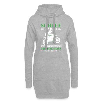 Schule Ist Wichtig Schonmal Motocross Gefahren - Hoodie-Kleid - Grau meliert - Vorne
