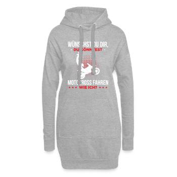 Wünschst Dir, Du Könntest Motocross Fahren Wie Ich - Hoodie-Kleid - Grau meliert - Vorne