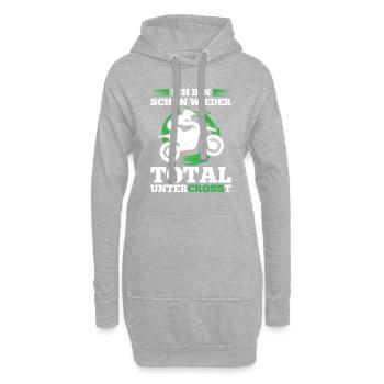 Ich Bin Schon Wieder Total Untercrosst Motocross - Hoodie-Kleid - Grau meliert - Vorne