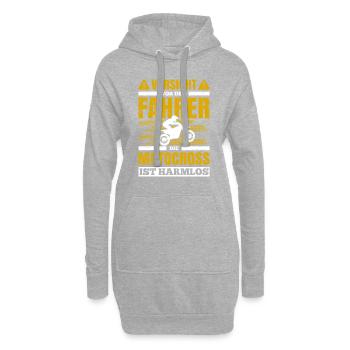 Vorsicht Vor Dem Fahrer Die Motocross Ist Harmlos - Hoodie-Kleid - Grau meliert - Vorne