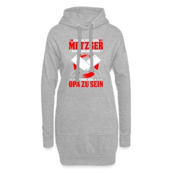 Ich Bin Stolzer Metzger Aber Am Meisten Opa - Hoodie-Kleid - Grau meliert - Vorne