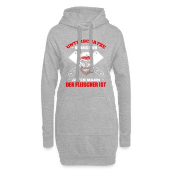Unterschätze Niemals Alten Mann Der Fleischer Ist - Hoodie-Kleid - Grau meliert - Vorne