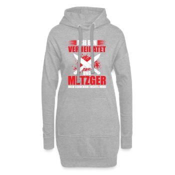 Verheiratet Und Metzger Mich Schockiert Nichts - Hoodie-Kleid - Grau meliert - Vorne