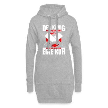 Der König Hat Hunger! Man Schäle Mir eine Kuh - Hoodie-Kleid - Grau meliert - Vorne