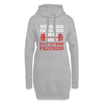 Freund Keine 100 KG Drückt Hast Du Eine Freundin - Hoodie-Kleid - Grau meliert - Vorne