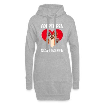 Adoptieren Statt Kaufen Tierrettung Tierschutz - Hoodie-Kleid - Grau meliert - Vorne
