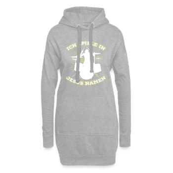 Ich Spiele In Jesus Namen Schlagzeug - Hoodie-Kleid - Grau meliert - Vorne