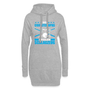 Die Coolsten Opas Spielen Schlagzeug Schlagzeuger - Hoodie-Kleid - Grau meliert - Vorne