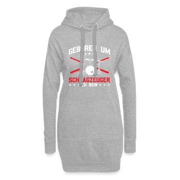 Geboren um Schlagzeuger Zu Sein Schlagzeug - Hoodie-Kleid - Grau meliert - Vorne
