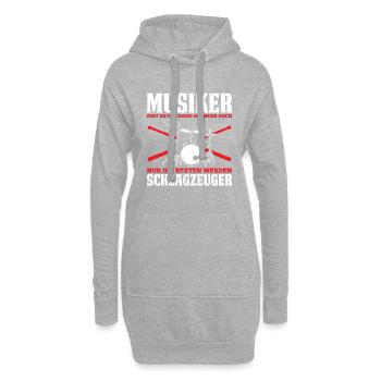 Musiker Gibt Es Wie Sand Am Meer Schlagzeuger - Hoodie-Kleid - Grau meliert - Vorne