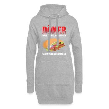 Döner Macht Wirklich Schöner Schau Mich Doch Mal A - Hoodie-Kleid - Grau meliert - Vorne
