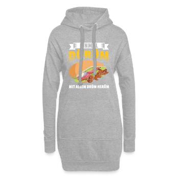 Einmal Dürüm Mit Allem Drüm Herüm - Hoodie-Kleid - Grau meliert - Vorne
