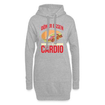 Döner Essen Ist Mein Cardio Döner Kebab Geschenk - Hoodie-Kleid - Grau meliert - Vorne