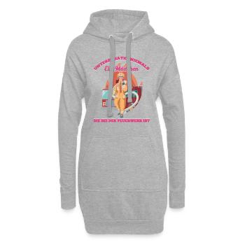 Unterschätze Niemals Ein Mädchen Die Bei Der Feuer - Hoodie-Kleid - Grau meliert - Vorne
