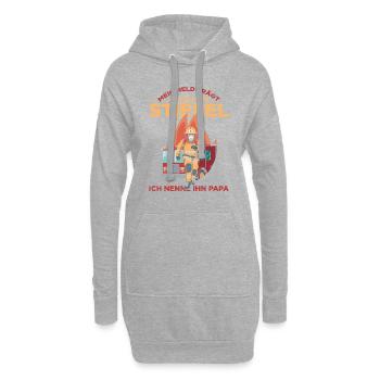 Mein Held Trägt Feuerwehr Stiefel Ich Nenne Ihn Pa - Hoodie-Kleid - Grau meliert - Vorne