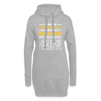 Wenn Man Keine Bücher Liest Kann Man Auch Nur Denk - Hoodie-Kleid - Grau meliert - Vorne