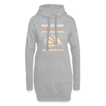 Gute Bücher Enden Nicht Mit Der Letzten Seite Sie - Hoodie-Kleid - Grau meliert - Vorne
