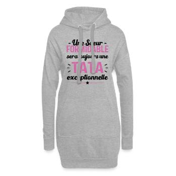 Une sœur formidable donne une tata exceptionnelle - Sweat-shirt à capuche long Femme - gris chiné - Devant