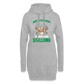 Wer Alles Locht Braucht Keine Stellung Geschenk - Hoodie-Kleid - Grau meliert - Vorne