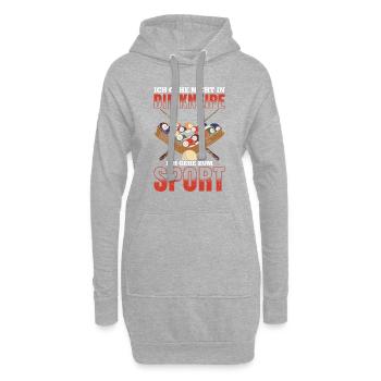 Ich Gehe Nicht In Die Kneipe Ich Gehe Zum Sport - Hoodie-Kleid - Grau meliert - Vorne