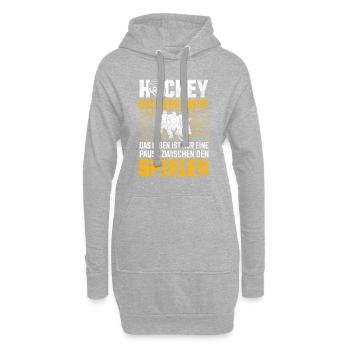 Hockey Das Leben Wir! Das Leben Ist Nur Eine Pause - Hoodie-Kleid - Grau meliert - Vorne