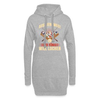 Aus Dem Weg! Der König Will Lochen - Hoodie-Kleid - Grau meliert - Vorne