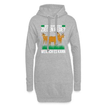 Warum Ich Mit Meinen Ziegen Rede? Weil Ich Es Kann - Hoodie-Kleid - Grau meliert - Vorne