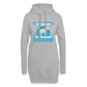 So Viele Menschen auf Der Erde Und So Wenige Ziege - Hoodie-Kleid - Grau meliert - Vorne