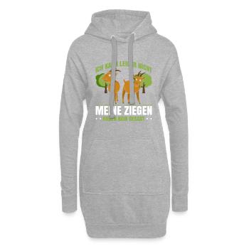 Ich Kann Lieder Nicht Meine Ziegen Haben Nein Gesa - Hoodie-Kleid - Grau meliert - Vorne