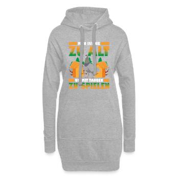 Man Ist Nie Zu Alt Um Mit Tauben Zu Spielen - Hoodie-Kleid - Grau meliert - Vorne