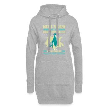 Meine Tauben Und Ich Sind Zu 100% Gleich Wir Schei - Hoodie-Kleid - Grau meliert - Vorne