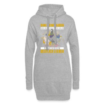Ohne Meine Tauben Wäre Mein Geldbeutel Viel Voller - Hoodie-Kleid - Grau meliert - Vorne